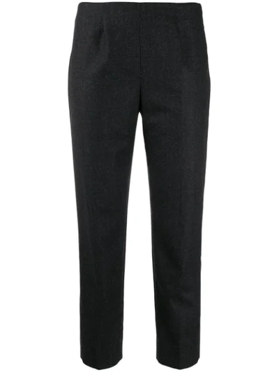 Piazza Sempione Cropped Slim-fit Trousers In Grey