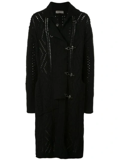 Yohji Yamamoto Knitted Duffle Coat In Black