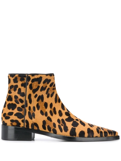 Dolce & Gabbana Leopard-print Pony Hair Ankle Boots In Animalier