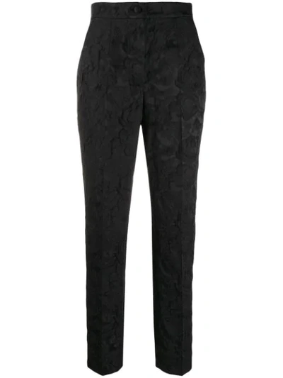Dolce & Gabbana High Waist Stretch Wool Canvas Pants In Black