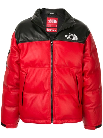 Supreme Tnf Nupste Jacket In Red