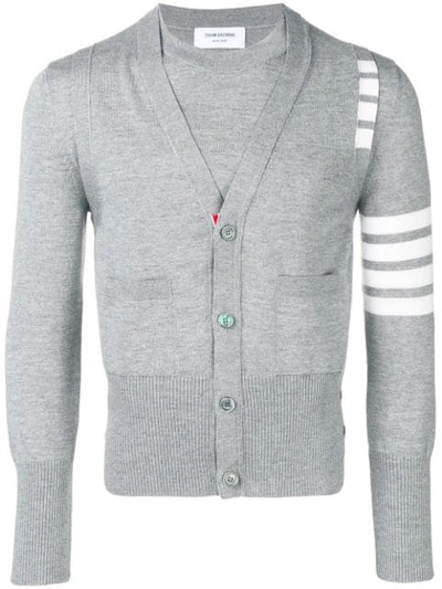 Thom Browne 4-bar 2-in-1 Merino Pullover Vest In Grey