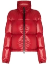 Moncler Rimac Nylon Laqué Down Jacket In Red