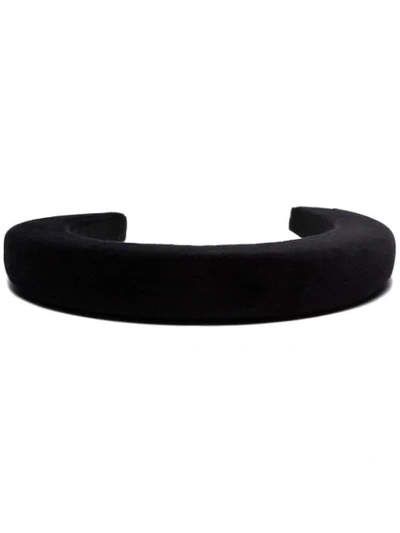 Bluetiful Milano Classic Velvet Padded Headband In  Black