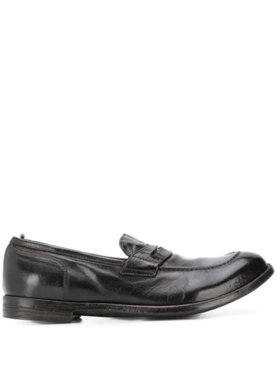 Officine Creative Anatomia 71 Penny Loafers In Black