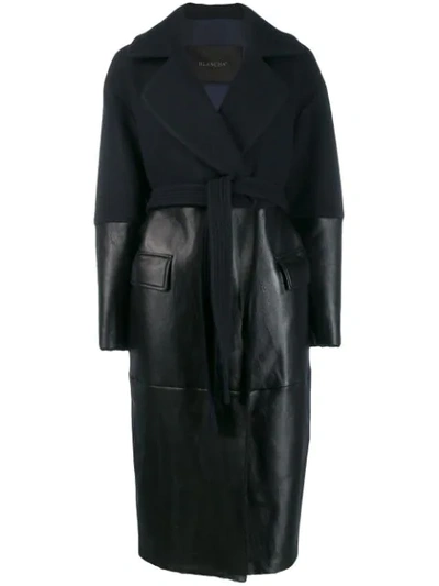Blancha Panelled Trench Coat In Blue