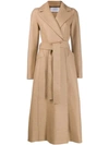 Harris Wharf London Belted Long-length Coat In Neutrals