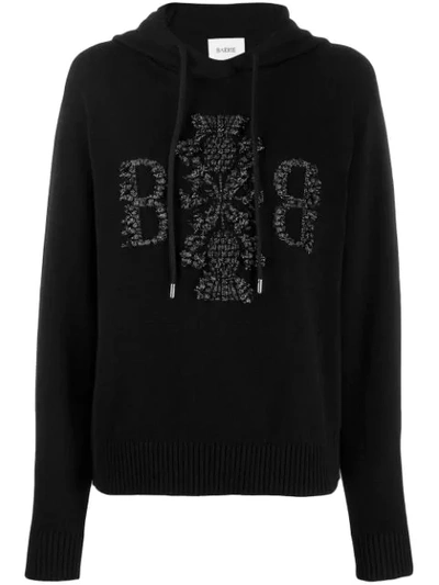 Barrie Cashmere Hooded Jumper In Black