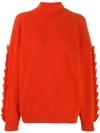 Barrie Roll-neck Cashmere Jumper In Orange
