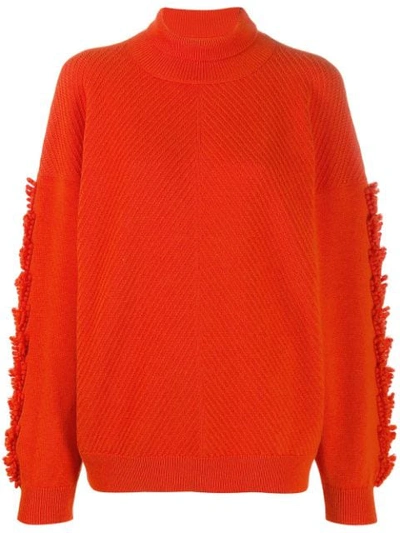 Barrie Roll-neck Cashmere Jumper In Orange