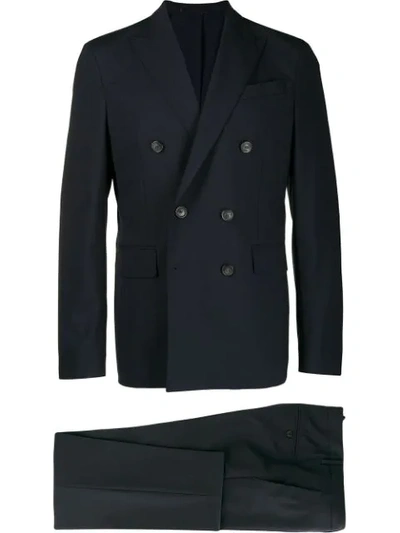 Dsquared2 Double Buttoned Two Piece Suit In Blue