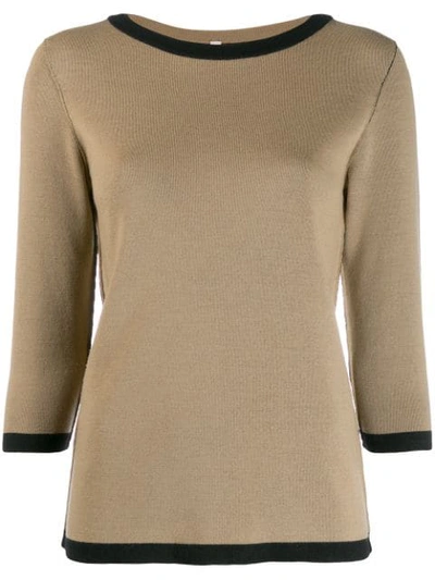 Antonio Marras Contrast Trim Wool Sweater In Brown