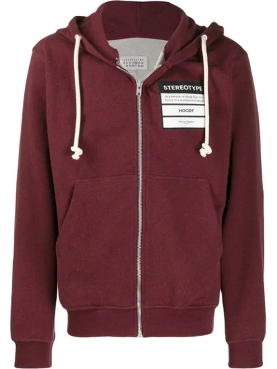 Maison Margiela Stereotype Patch Hoodie In Red