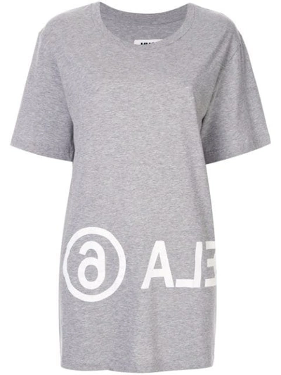 Mm6 Maison Margiela Logo Printed T-shirt In Grey