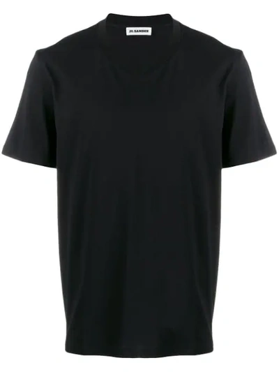 Jil Sander Regular Fit V-neck T-shirt In Black