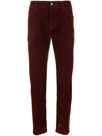 Dolce & Gabbana Textured Straight-leg Trousers In Red