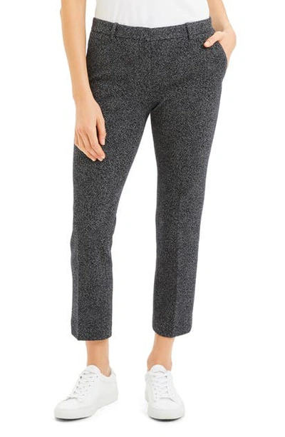 Theory Speckled Knit Cropped Tailored Trousers In Navy Multi