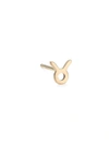 Zoë Chicco Itty Bitty 14k Yellow Gold Zodiac Sign Single Stud Earring In Taurus
