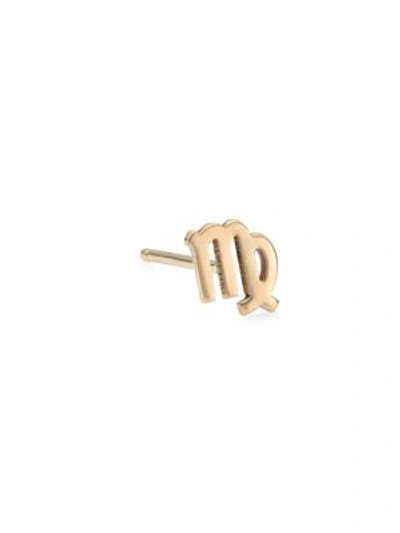 Zoë Chicco Itty Bitty 14k Yellow Gold Zodiac Sign Single Stud Earring In Virgo