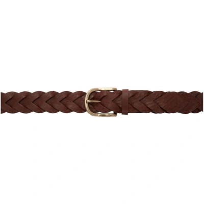 Ami Alexandre Mattiussi Braided Belt In 201 Cognac