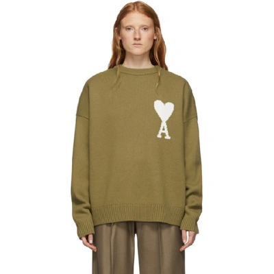 Ami Alexandre Mattiussi Beige Oversized Ami De Coeur Sweater In 250 Beige