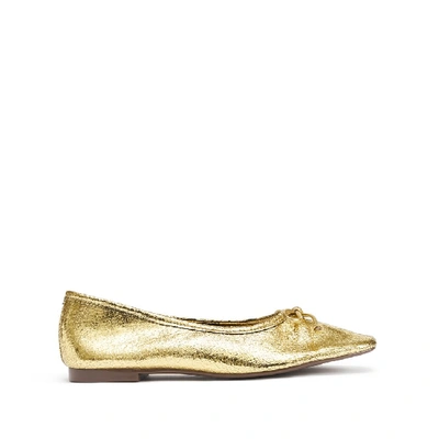 Schutz Arissa Flat In Ouro Gold