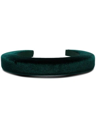 Bluetiful Milano Padded Velvet Headband In Green