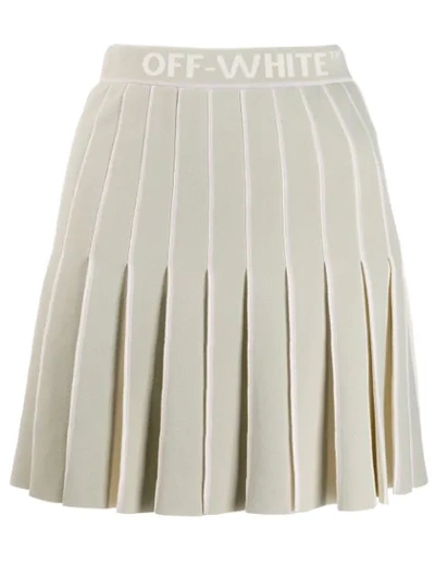 Off-white Pleated Mini Skirt In Grey