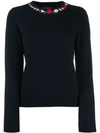 Apc Embroidered Neckline Jumper In Blue