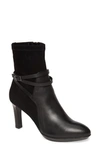 Aquatalia Ryann Ankle-strap Suede & Leather Boots In Black