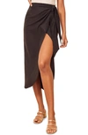 Reformation Aruba Wrap Skirt In Black