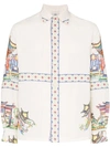 Bode Embroidered Cotton-linen Shirt In Neutrals