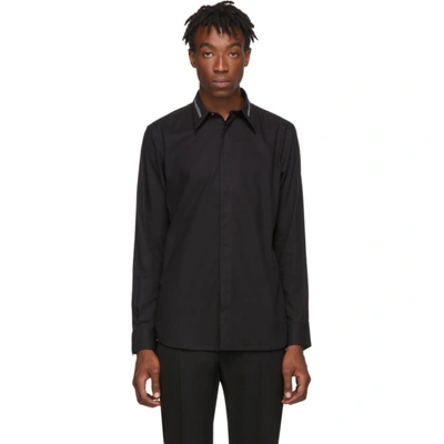 Givenchy Men's Branded Collar Sport Shirt In Black