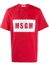 Msgm Logo Print T-shirt In Red
