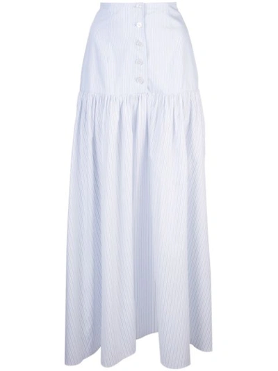 Arias Button Front Skirt In White