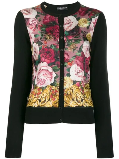 Dolce & Gabbana Floral Cashmere And Silk Cardigan In Hf82a