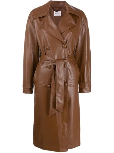 Be Blumarine Belted Trench Coat In Brown