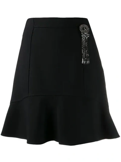 Pinko Flared Embellished Skirt In Black