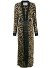 Be Blumarine Leopard Print Cardigan Coat In 551 Beige Nero