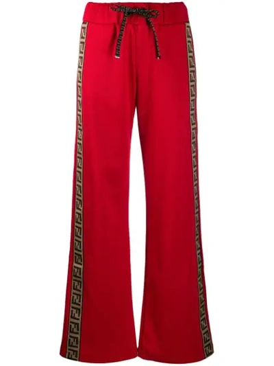 Fendi Side Logo Track Pants In Red