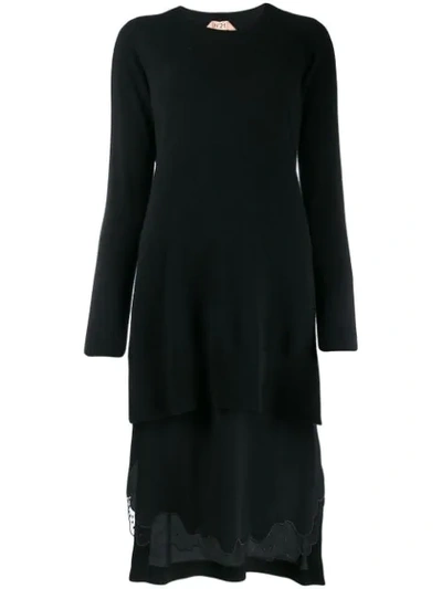 N°21 Nº21 Two-layer Knitted Dress - Black