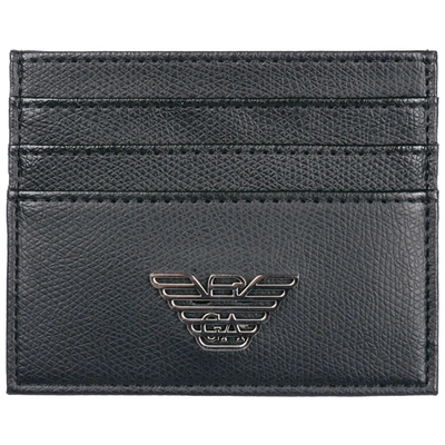 Emporio Armani Men's Credit Card Case Holder Wallet In Black