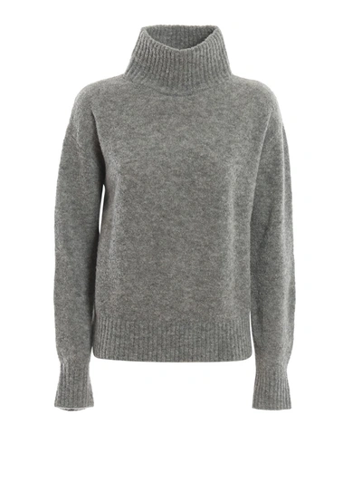 Dondup Light Mid Grey Boucle Wool Blend Sweater