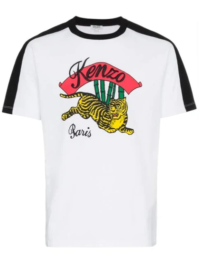 Kenzo Jumping Tiger Graphic T-shirt In White