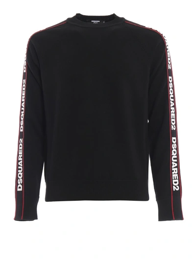 Dsquared2 Tape Logo Sweater In Black