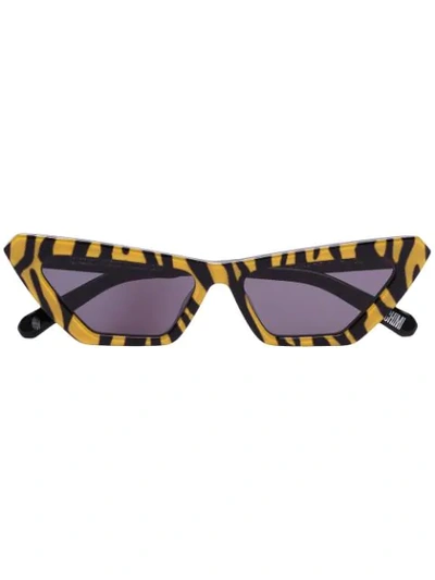 Chimi Yellow Tiger Print Cat Eye Sunglasses