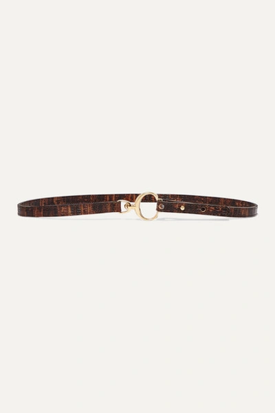 Chloé Lizard-effect Leather Belt In Brown