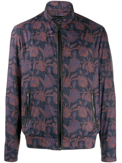 Etro Paisley Floral Print Jacket In Blue