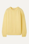 Acne Studios Dramatic Knitted Sweater In Pastel Yellow