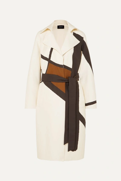 Akris Eevee Printed Cotton-blend Twill Trench Coat In Ivory